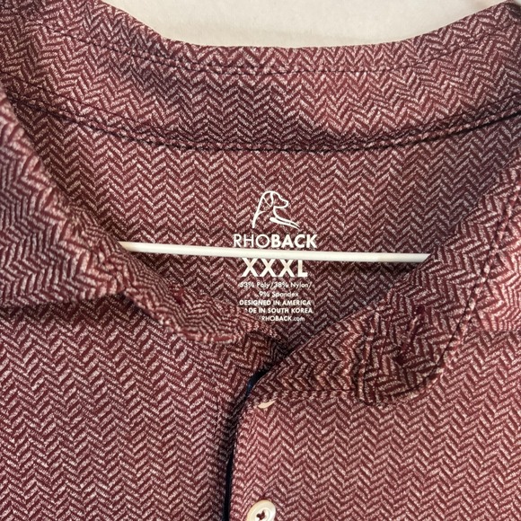 Rhoback Performance Polo Red Herring Men's 3XL XXXL NEW with Tags - Picture 3 of 6